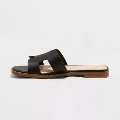 Women's Nina Slide Sandals A New Day Black Various Sizes