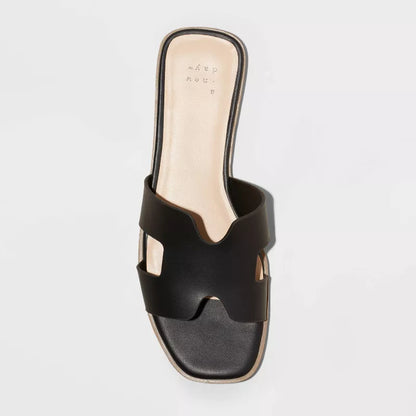 Women's Nina Slide Sandals A New Day Black Various Sizes
