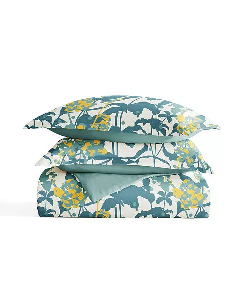 I Enjoy Reversible Patterned 3 Piece Duvet Cover Set King / Cal Teal