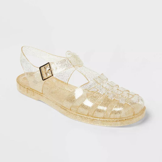 Women's Poppy Ankle Strap Jelly Sandals - Wild Fable Light Gold Size 5 1/2
