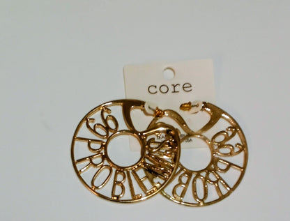 Women's 99 Problems Gold Hoop Earrings