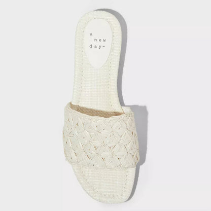 Women Woven Ariella Slip on Sandals White Memory Foam