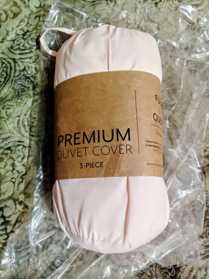 I Enjoy 3 Piece Premium Duvet Cover Set Full / Queen Size Blush