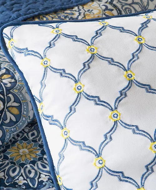 Madison Park Reversible Quilt Set  6 Piece Tangiers Blue Cal King