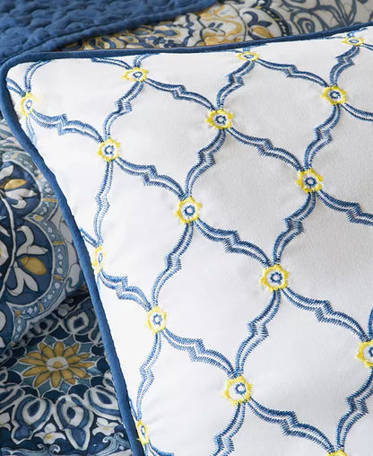 Madison Park Reversible Quilt Set  6 Piece Tangiers Blue Cal King