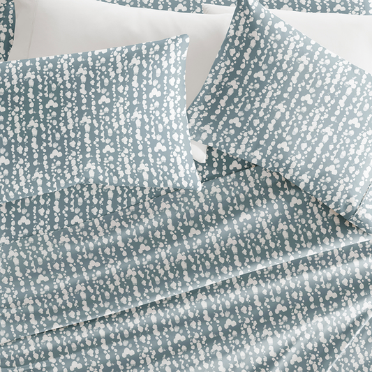 I Enjoy Patterned Sheet Set Queen Size L Blue