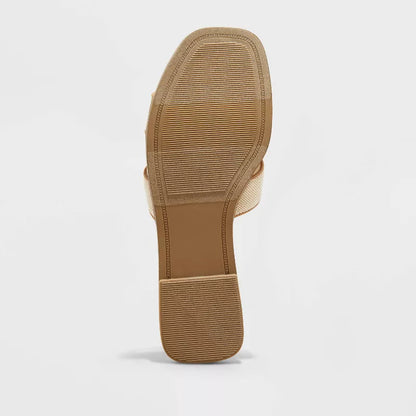 Women's Nina Slide Sandals A New Day Khaki