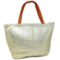 Basket Weave Gold Glitter Tote Bag With Zipper Inside Zip Compartment