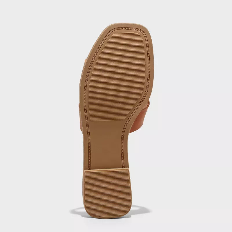 Women's Nina Slide Sandals A New Day Color Cognac