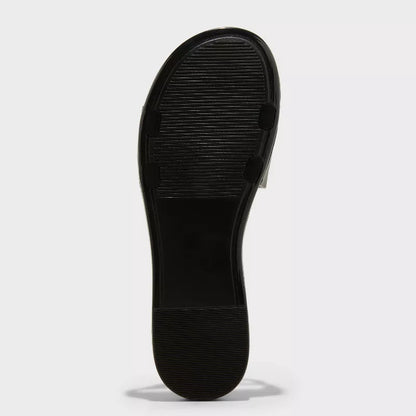 Women's Dove Cut Out Slide Sandals Black Size 7