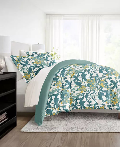 I Enjoy Reversible Patterned 3 Piece Duvet Cover Set King / Cal Teal