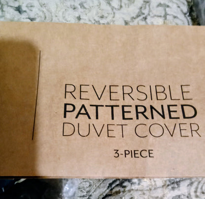 I Enjoy Reversible Patterned 3 Piece Duvet Cover Set King / Cal Teal