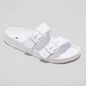 Women's Neida Eva Two Band Foot Bed Slide Sandals Shade & Shore White Various Sizes