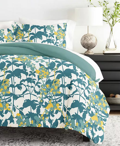 I Enjoy Reversible Patterned 3 Piece Duvet Cover Set King / Cal Teal