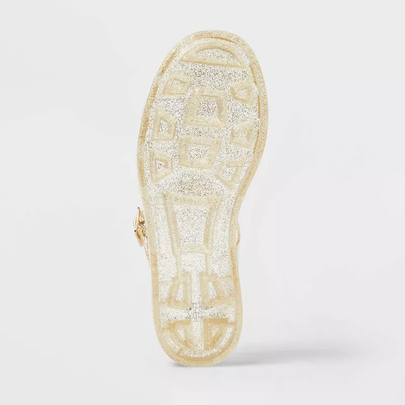 Women's Poppy Ankle Strap Jelly Sandals - Wild Fable Light Gold Size 5 1/2