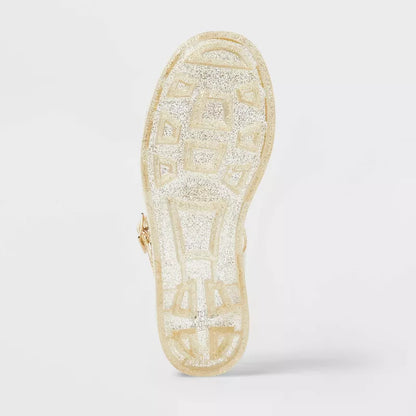 Women's Poppy Ankle Strap Jelly Sandals - Wild Fable Light Gold Size 5 1/2