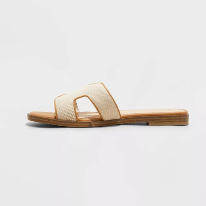 Women's Nina Slide Sandals A New Day Khaki