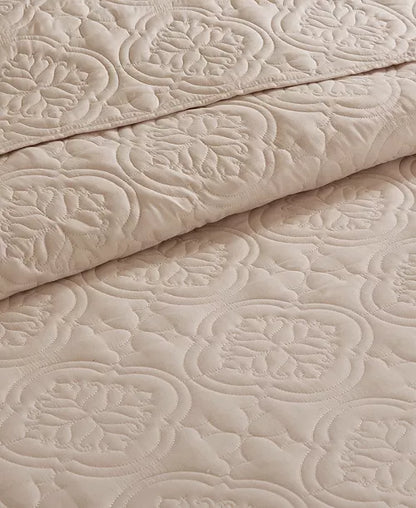 510 Design 3 Piece Bedspread Set Khaki Full / Queen Size
