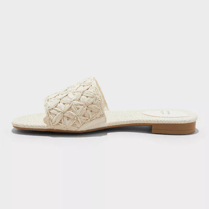 Women Woven Ariella Slip on Sandals White Memory Foam