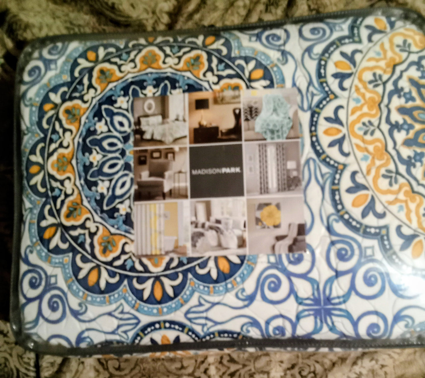 Madison Park Reversible Quilt Set  6 Piece Tangiers Blue Cal King