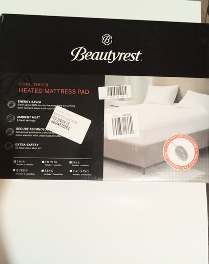 Beauty Rest Cool Touch Heated Mattress Pad Twin Size White