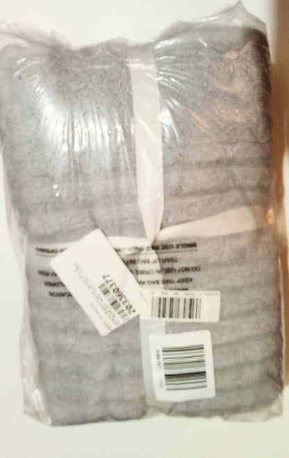Woverly Luxury Ribbed  100% Cotton Quick Dry 6 Piece Bath Towel Set Light Gray